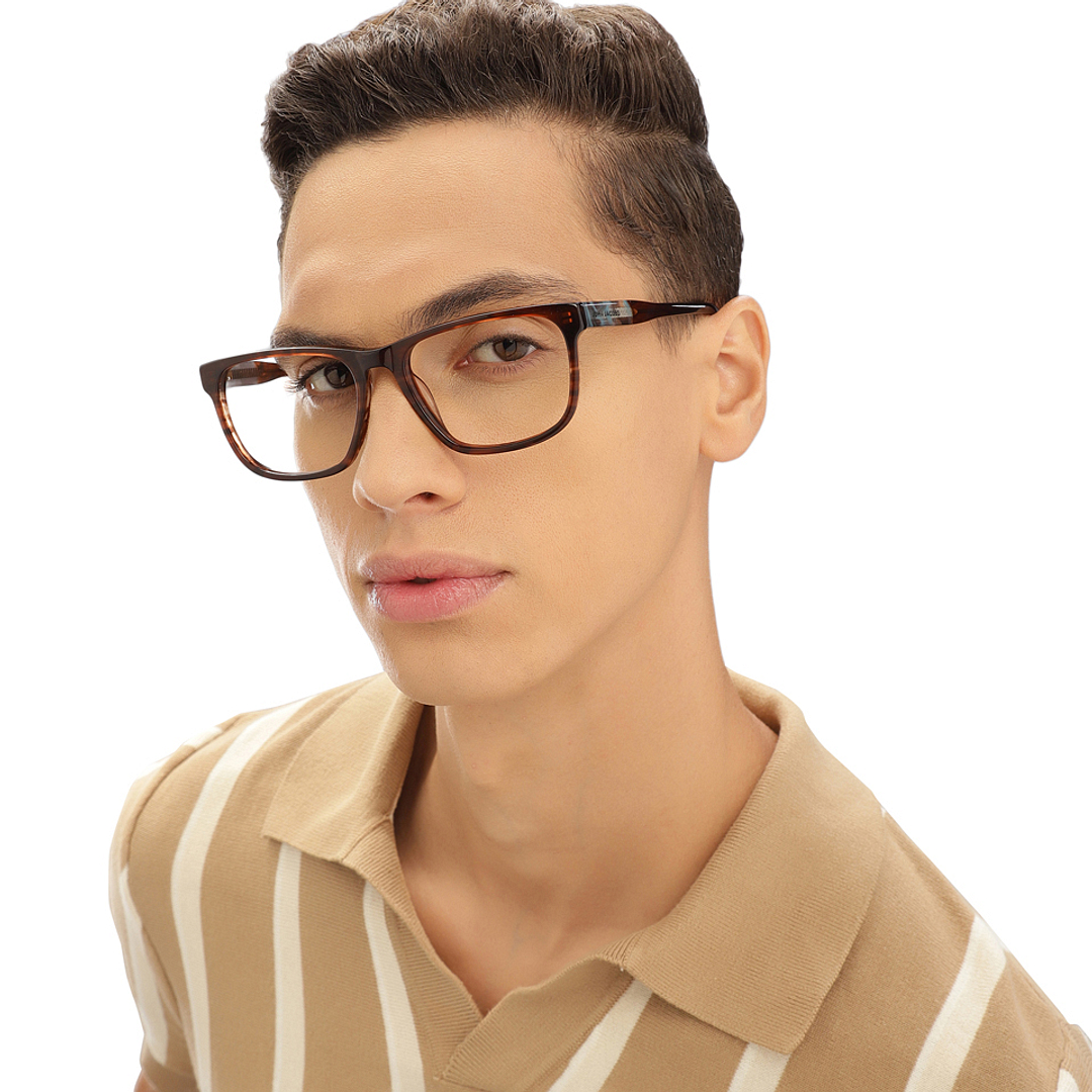 John Jacobs Tortoise Full Rim Square left side