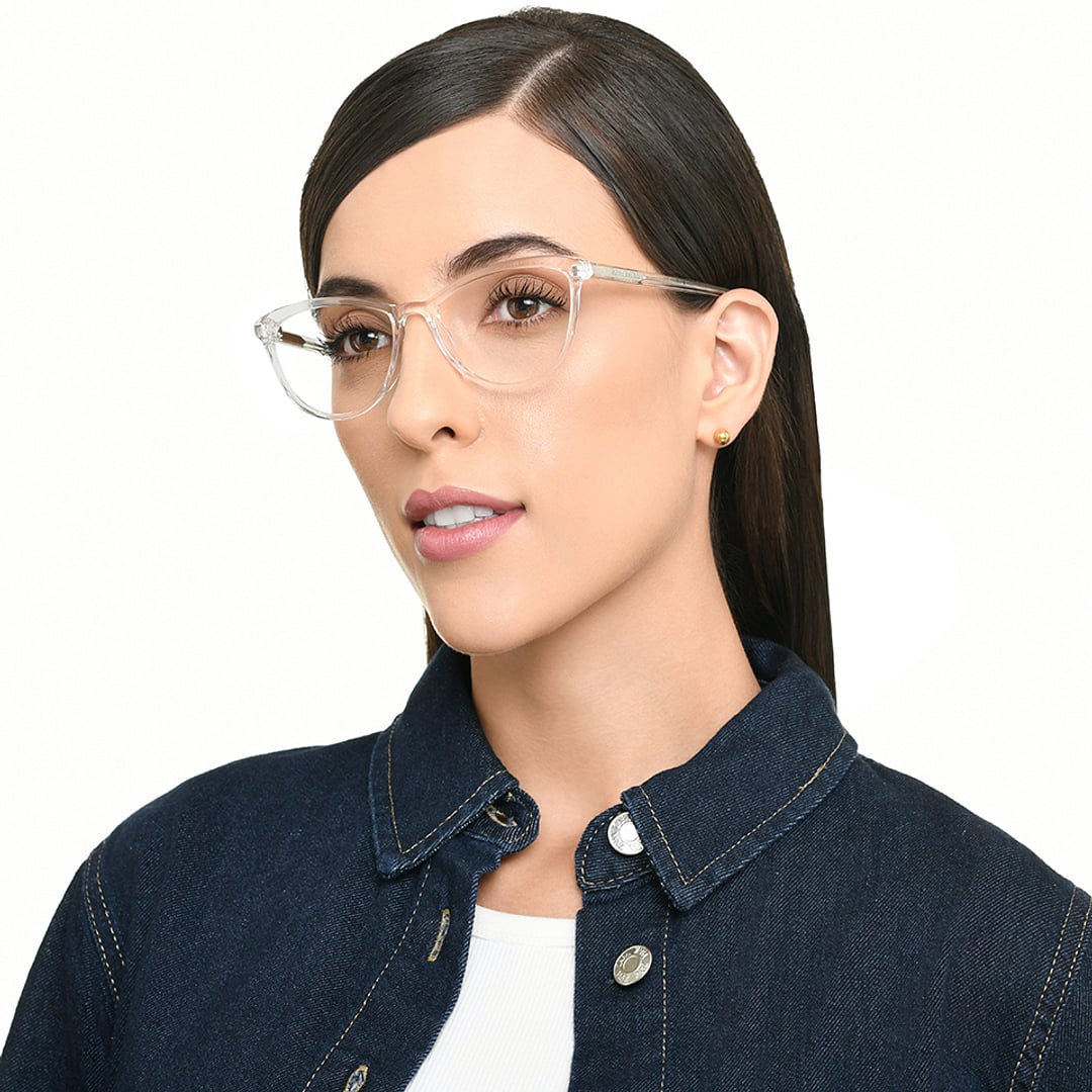 John Jacobs Crystal Transparent Full Rim Cat Eye right side