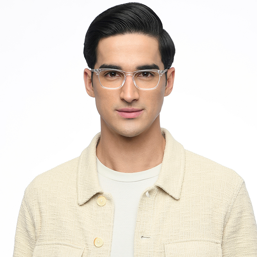 John Jacobs Crystal Transparent Full Rim Rectangle right side