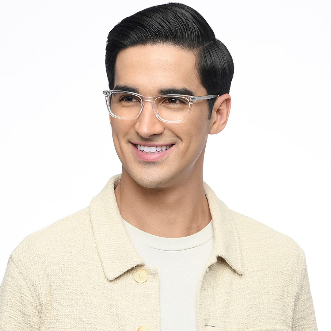 John Jacobs Crystal Transparent Full Rim Rectangle left side