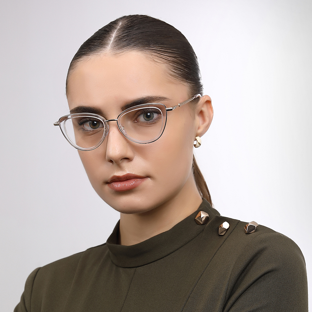 John Jacobs Gold Full Rim Cat Eye left side