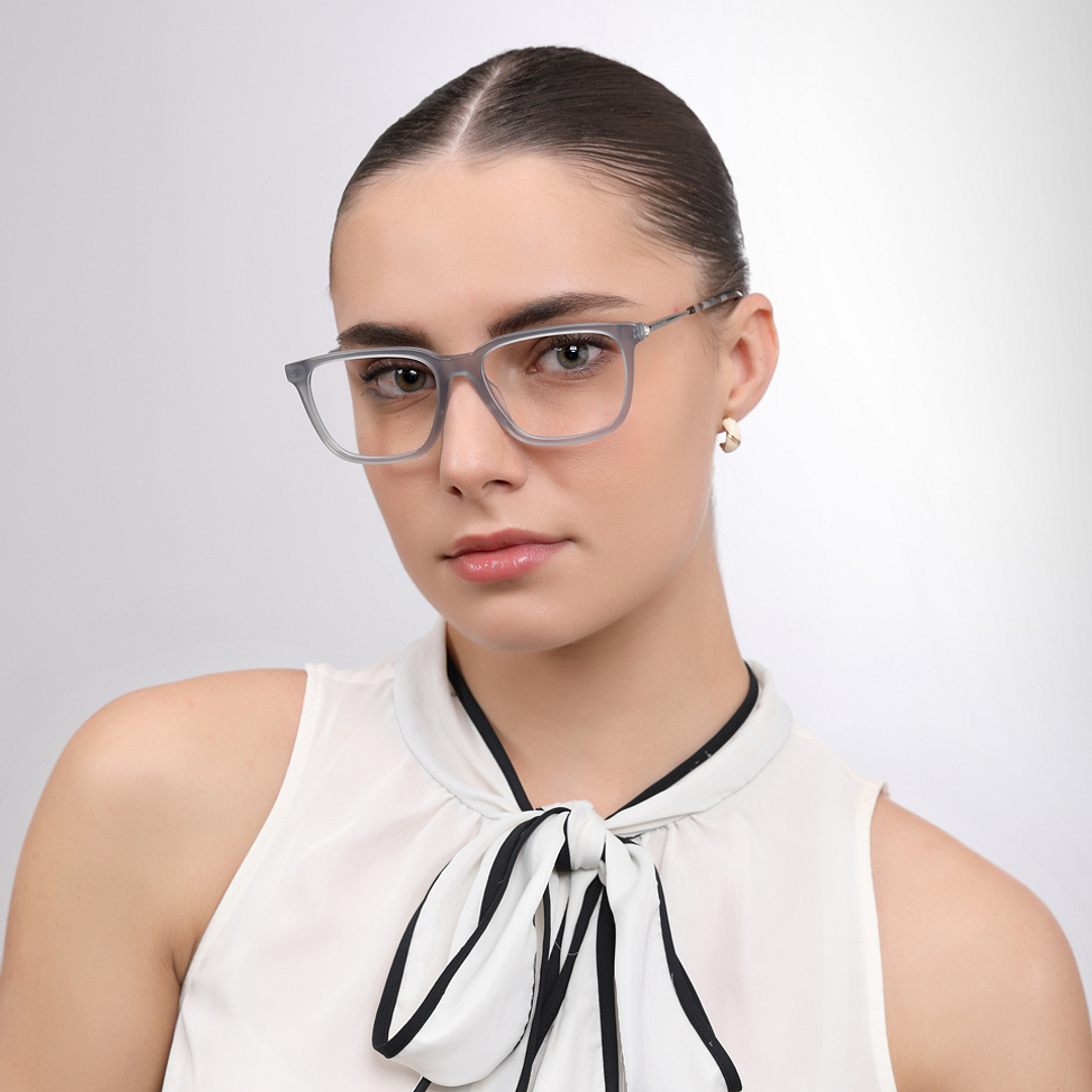 John Jacobs Blue Transparent Full Rim Square left side