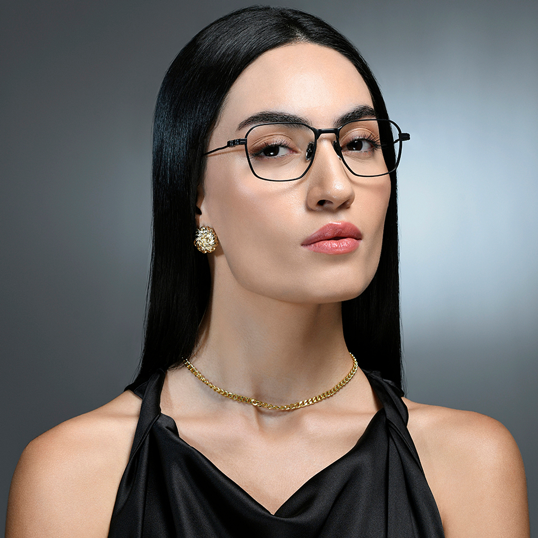 Lenskart STUDIO Black Full Rim Geometric left side