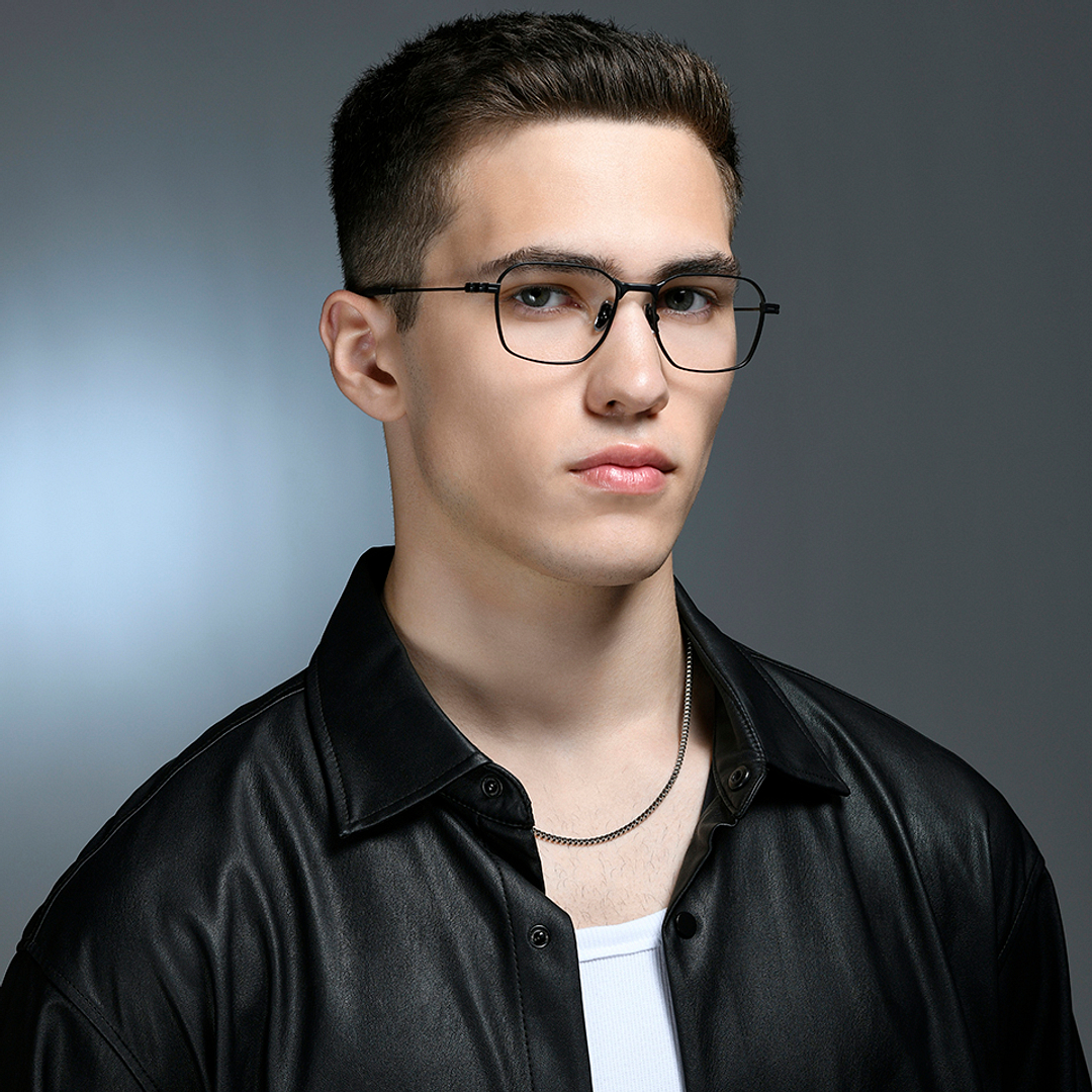 Lenskart STUDIO Black Full Rim Geometric left side