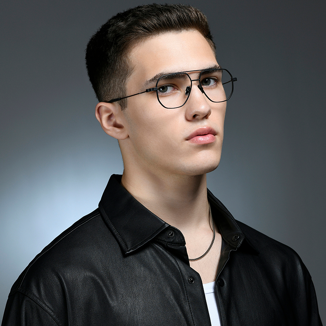 Lenskart STUDIO Black Full Rim Geometric left side