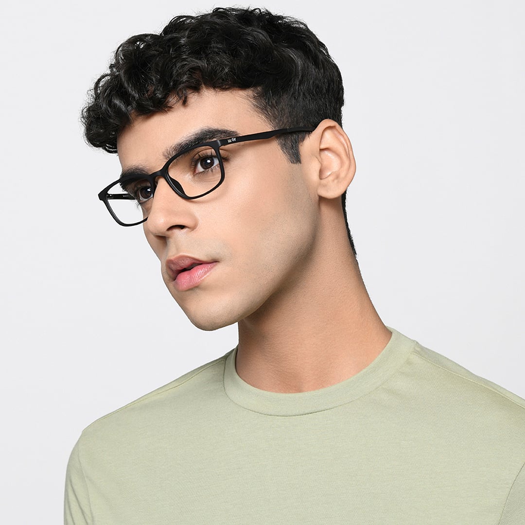 Lenskart Air Black Full Rim Rectangle left side