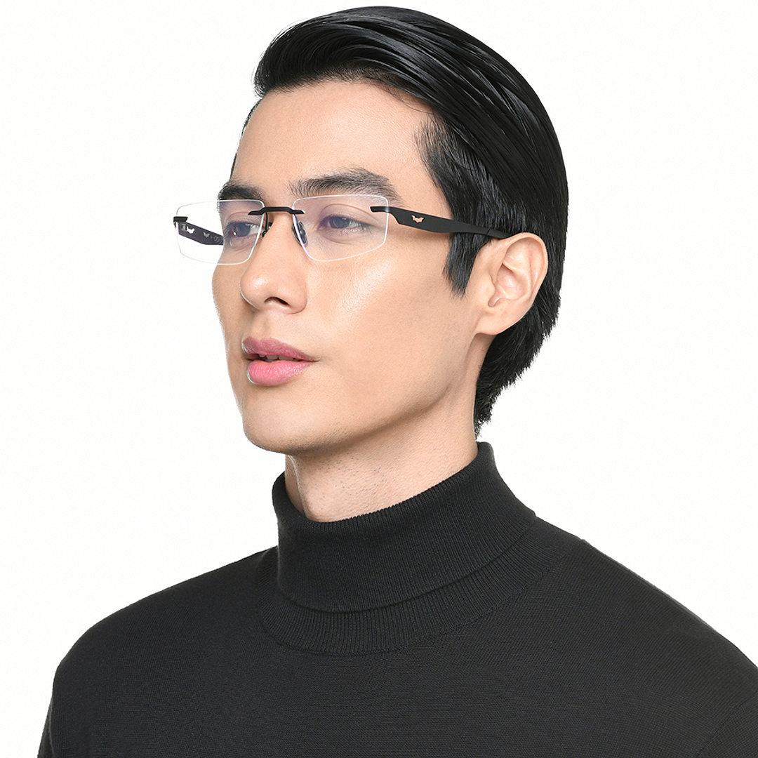 Lenskart Black Rimless Rectangle right side