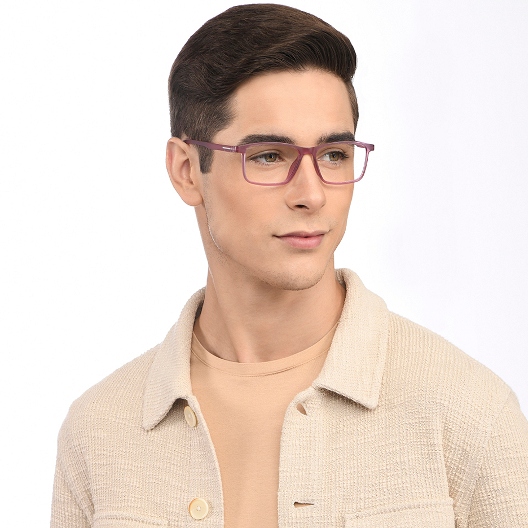 Lenskart BLU Screen Glasses Blue Block Zero Power Screen Glasses : Purple Full Rim Rectangle Lenskart Blu-C8 LB E13738 right side