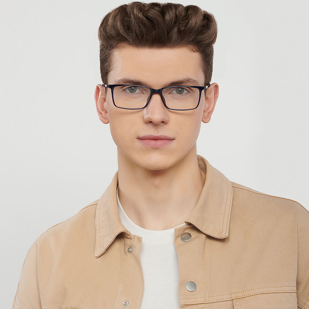 Lenskart Air Sky Blue Full Rim Rectangle left side