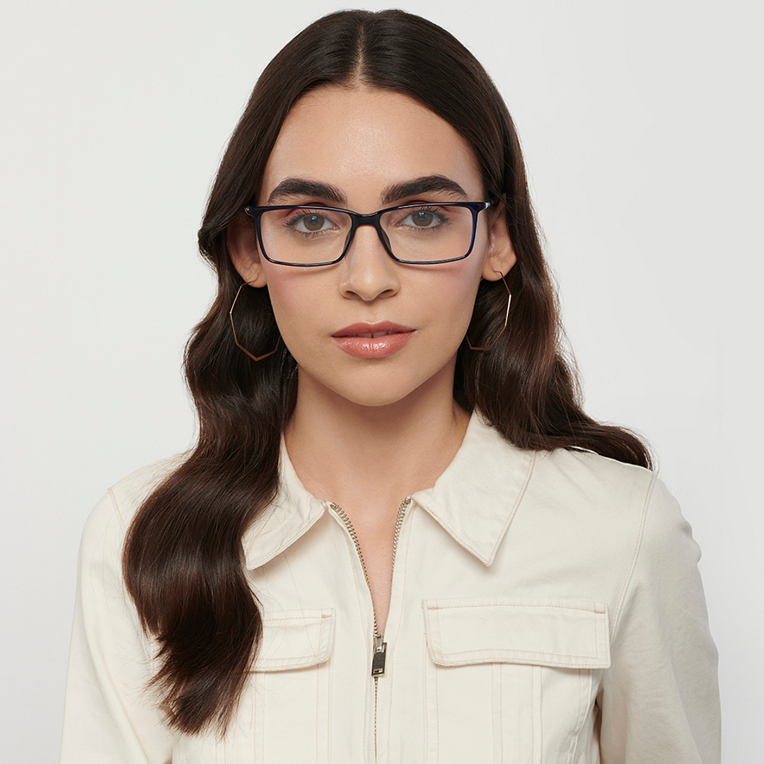 Lenskart Air Sky Blue Full Rim Rectangle left side