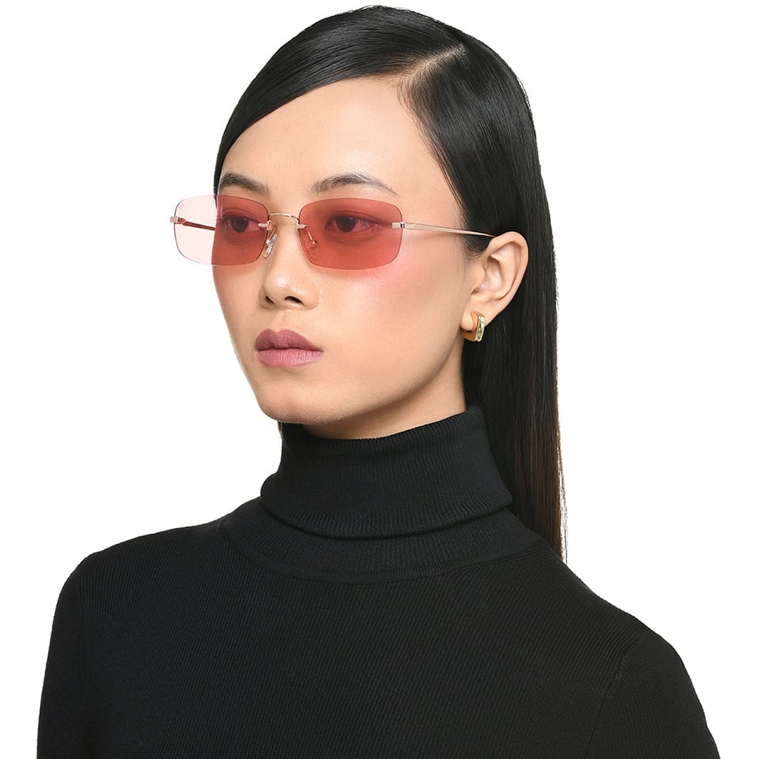 Lenskart Gold Rimless Rectangle left side