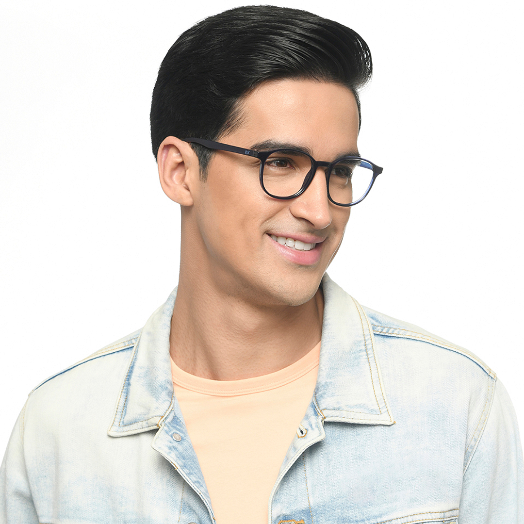 Lenskart Air Online Blue Transparent Full Rim Round right side