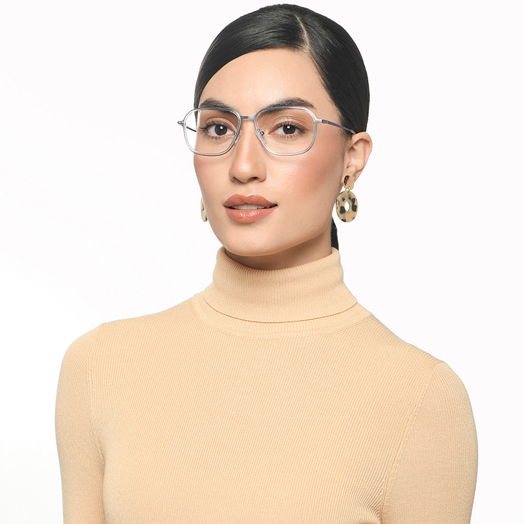 Lenskart Air Online Blue Transparent Full Rim Square left side