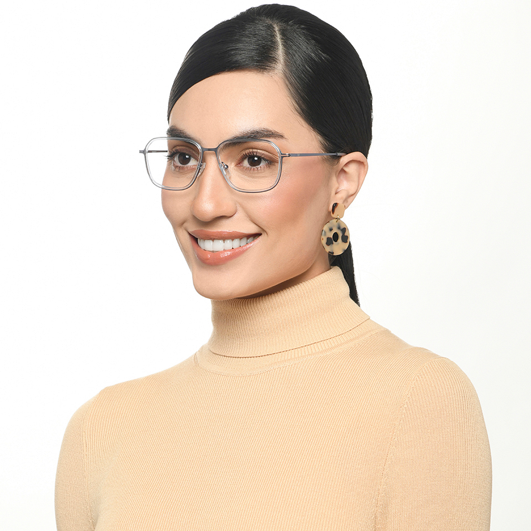 Lenskart Air Online Blue Transparent Full Rim Square right side