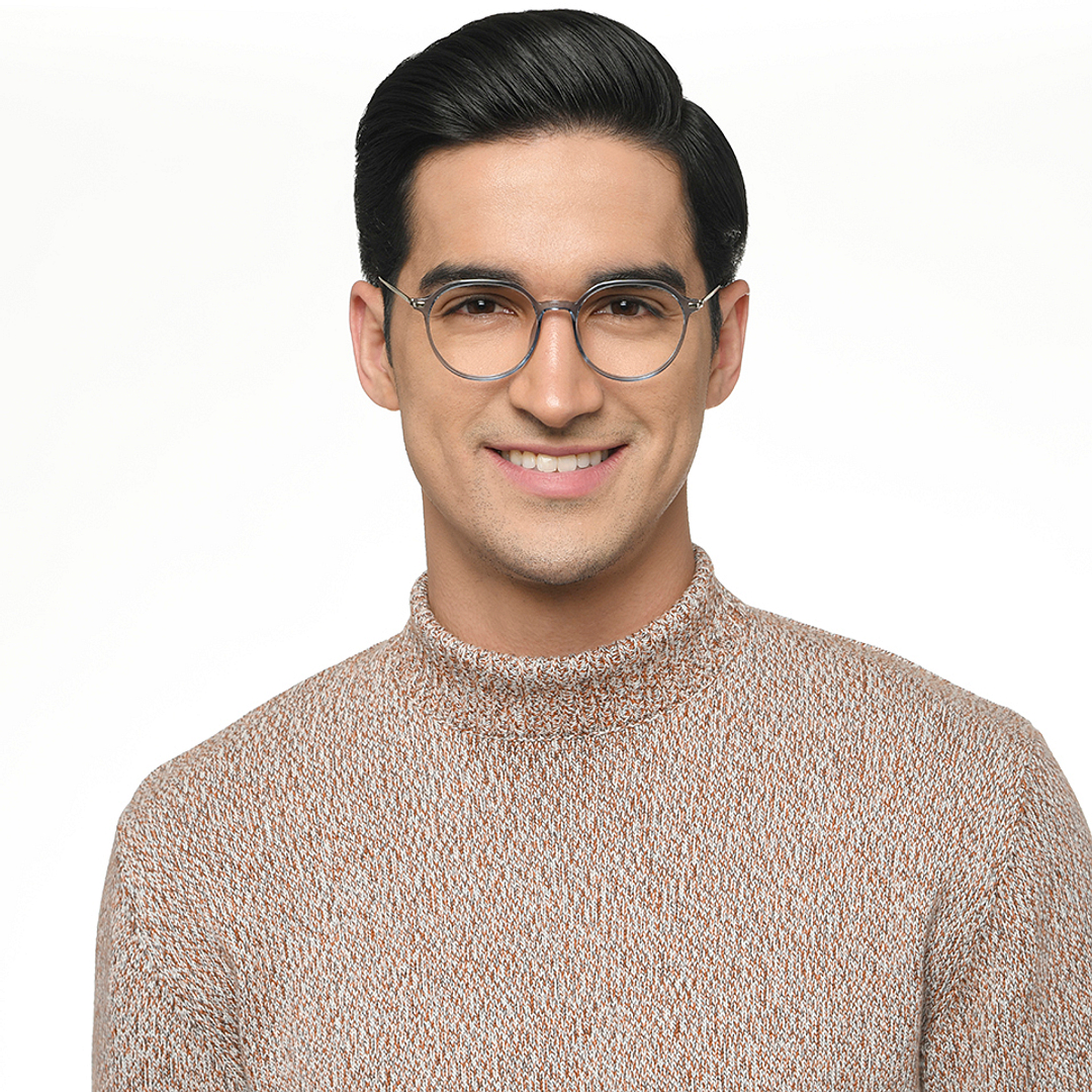 Lenskart Air Blue Transparent Full Rim Round right side