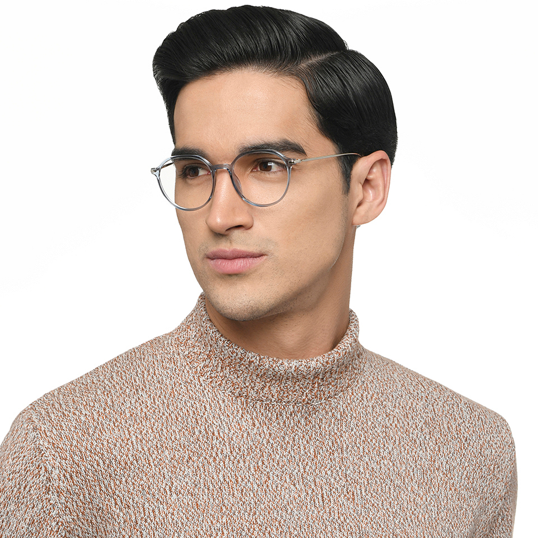 Lenskart Air Blue Transparent Full Rim Round left side