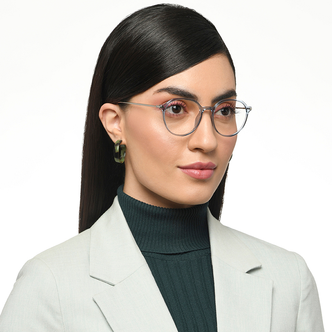 Lenskart Air Blue Transparent Full Rim Round right side