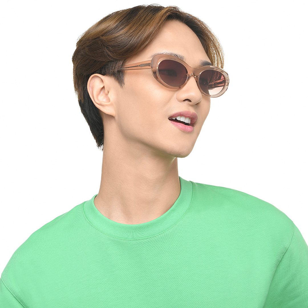 Lenskart Brown Transparent Full Rim Round left side