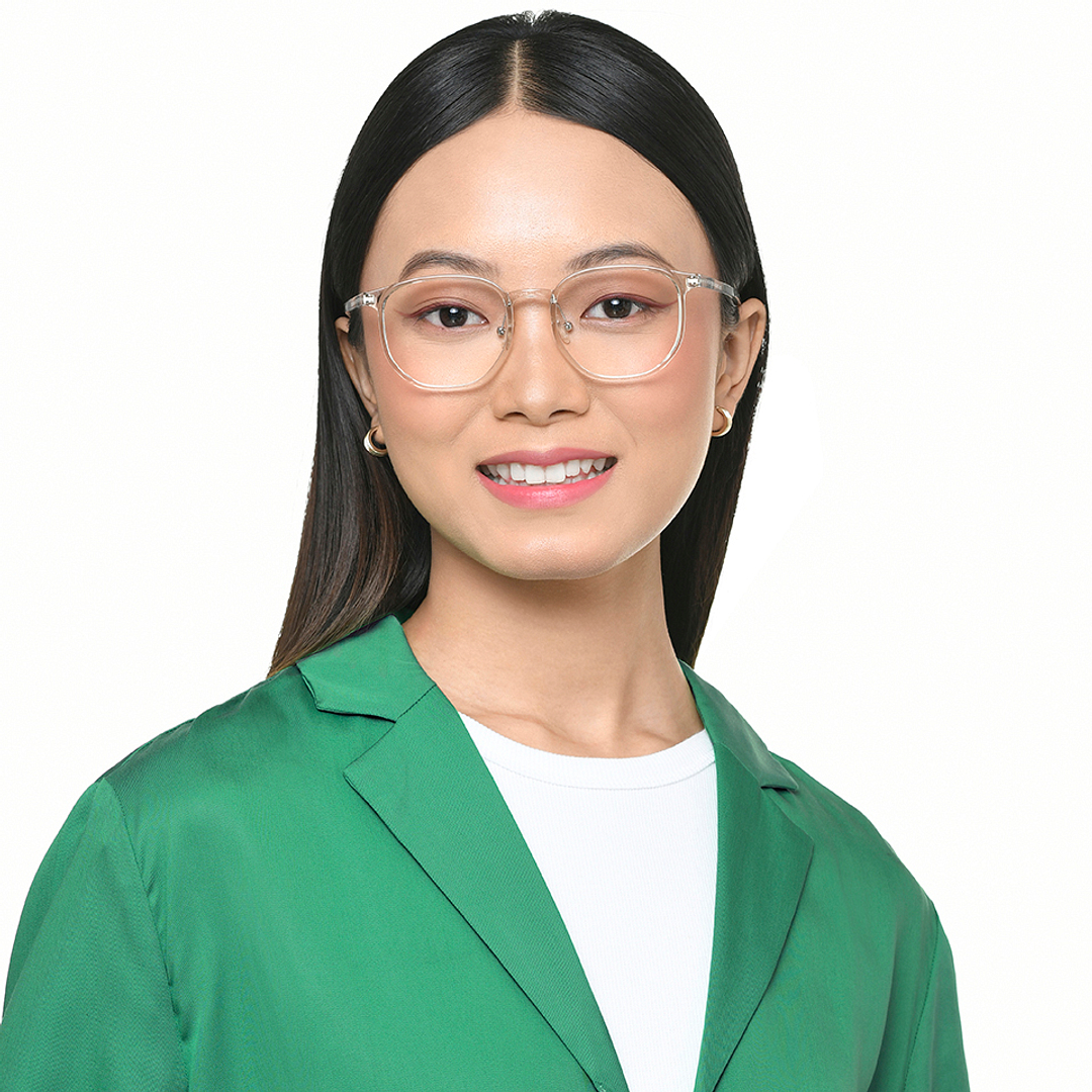 Lenskart Brown Transparent Full Rim Square left side