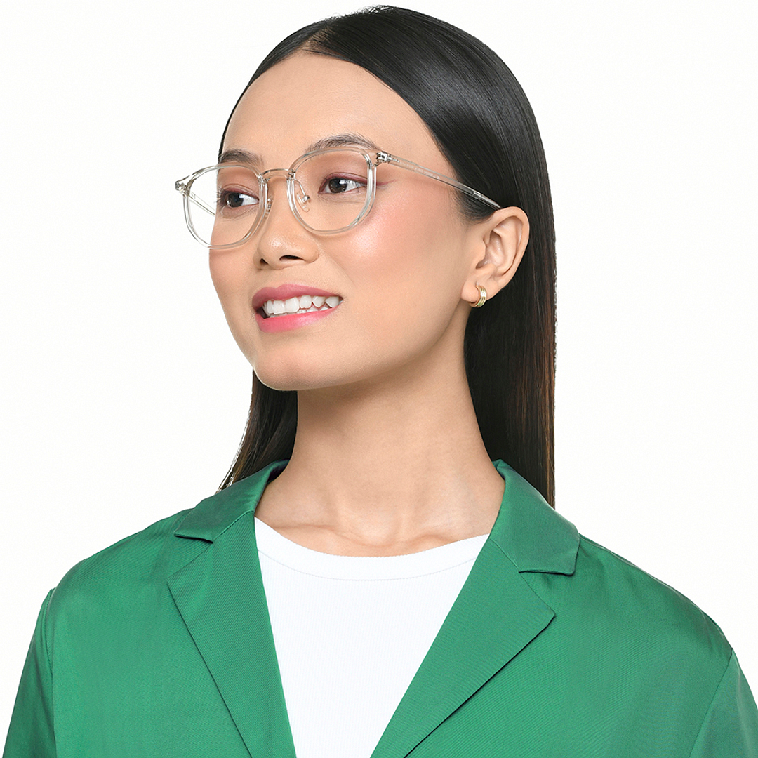 Lenskart Brown Transparent Full Rim Square right side