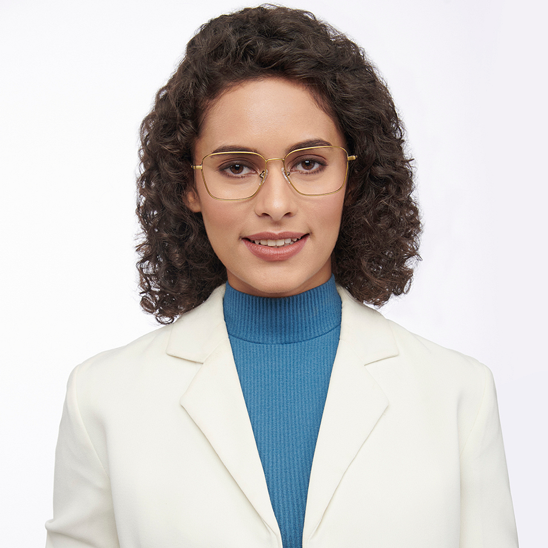 Lenskart Air Online Gold Full Rim Round right side