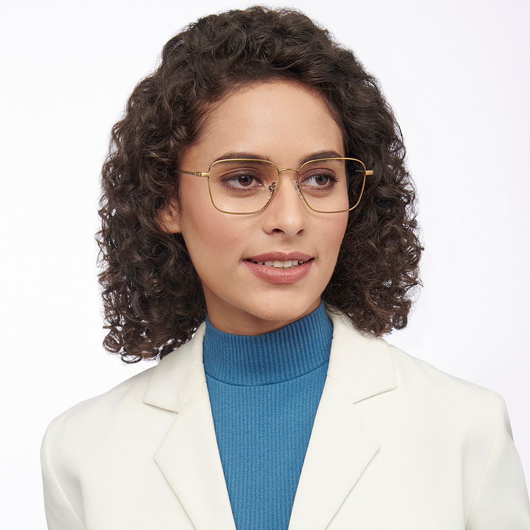 Lenskart Air Online Gold Full Rim Round left side