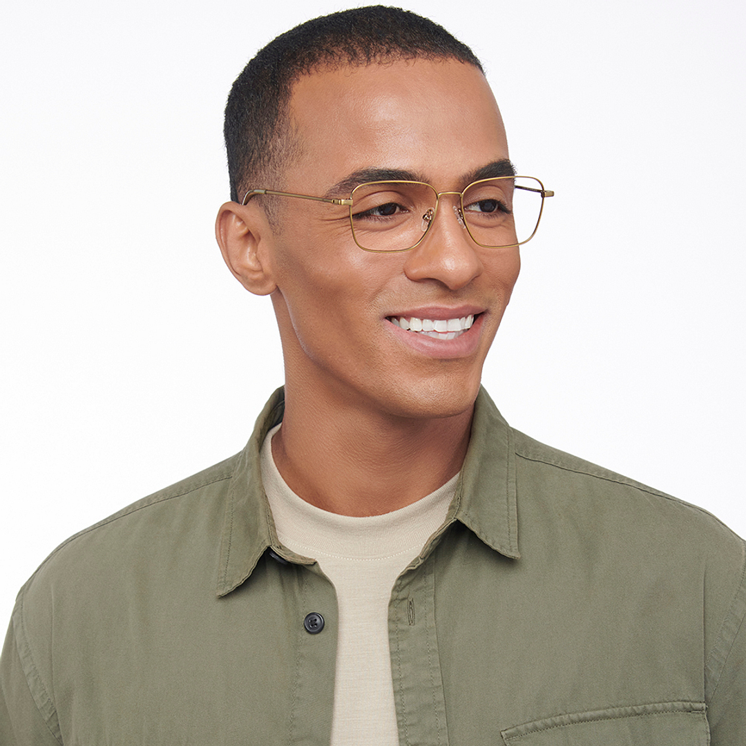 Lenskart Air Online Gold Full Rim Round left side