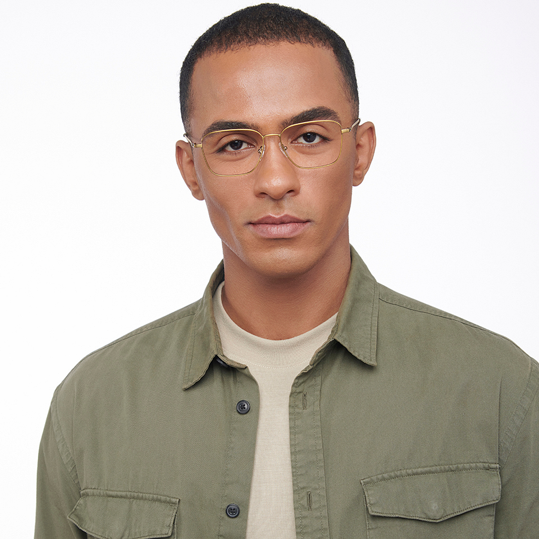 Lenskart Air Online Gold Full Rim Round right side