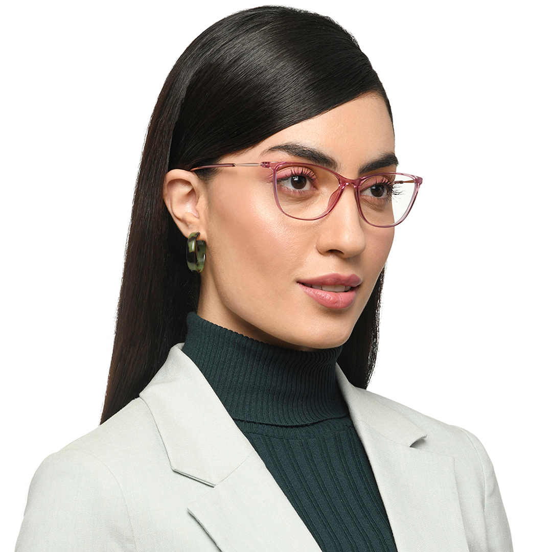 Lenskart Air Pink Full Rim Cat Eye left side