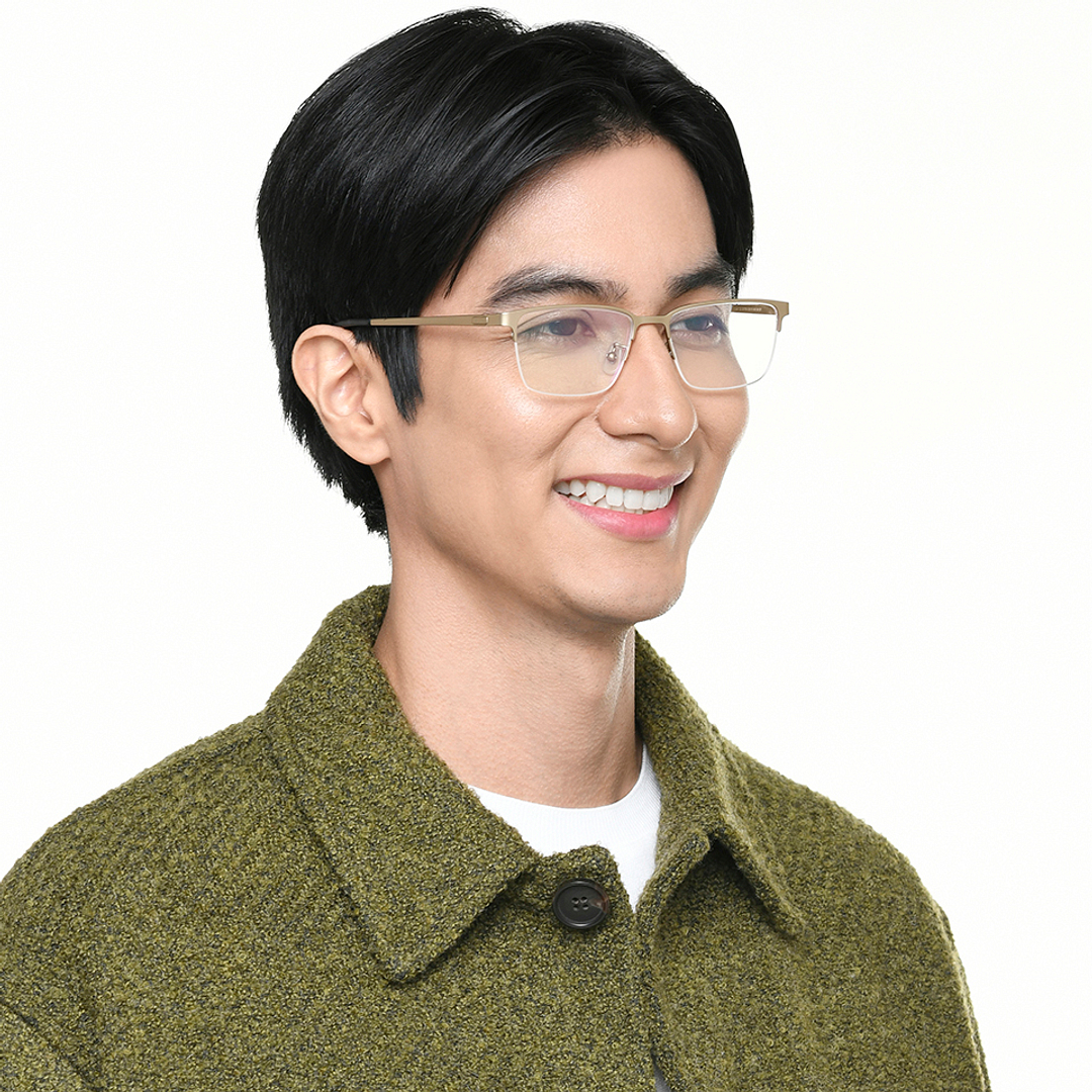 Lenskart Gold Half Rim Rectangle left side