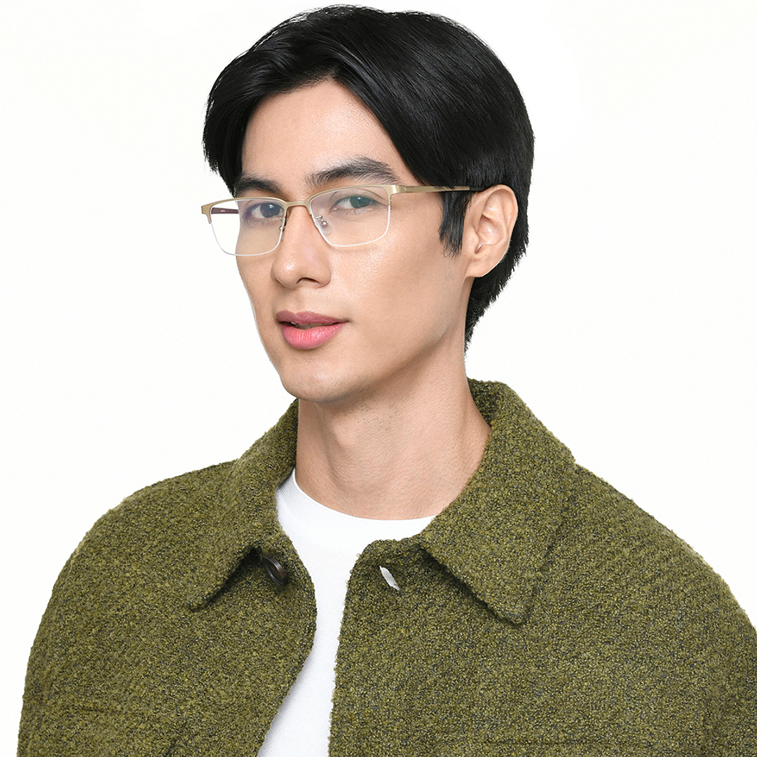 Lenskart Gold Half Rim Rectangle right side