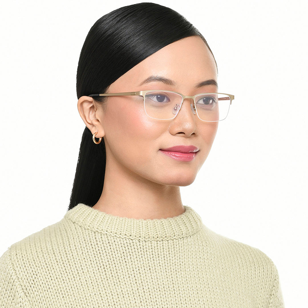 Lenskart Gold Half Rim Rectangle left side
