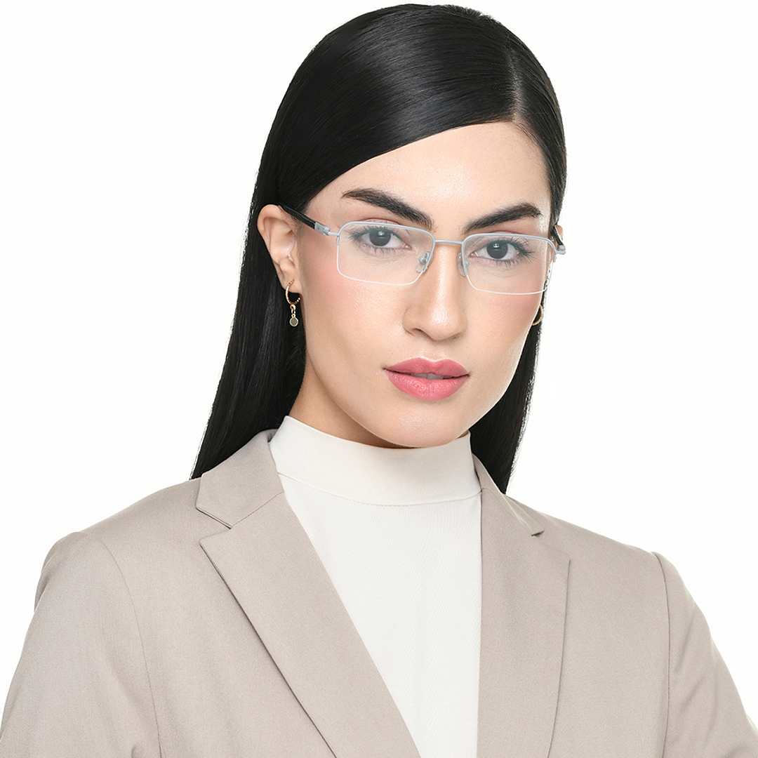 Lenskart Air Light Gray Half Rim Rectangle right side