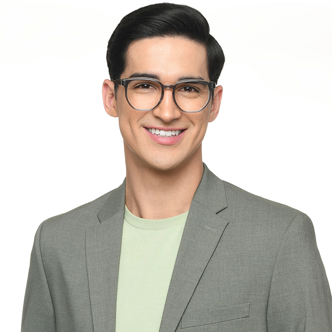 Lenskart Light Gray Full Rim Geometric left side