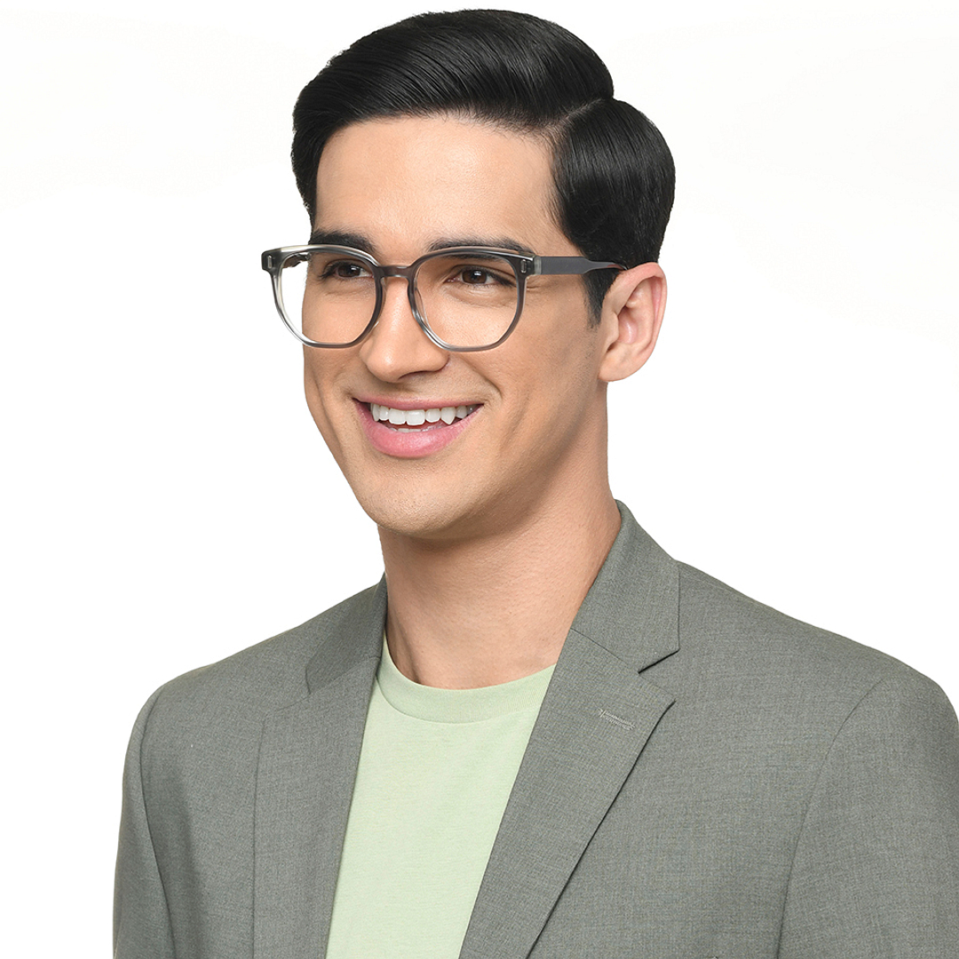 Lenskart Light Gray Full Rim Geometric right side
