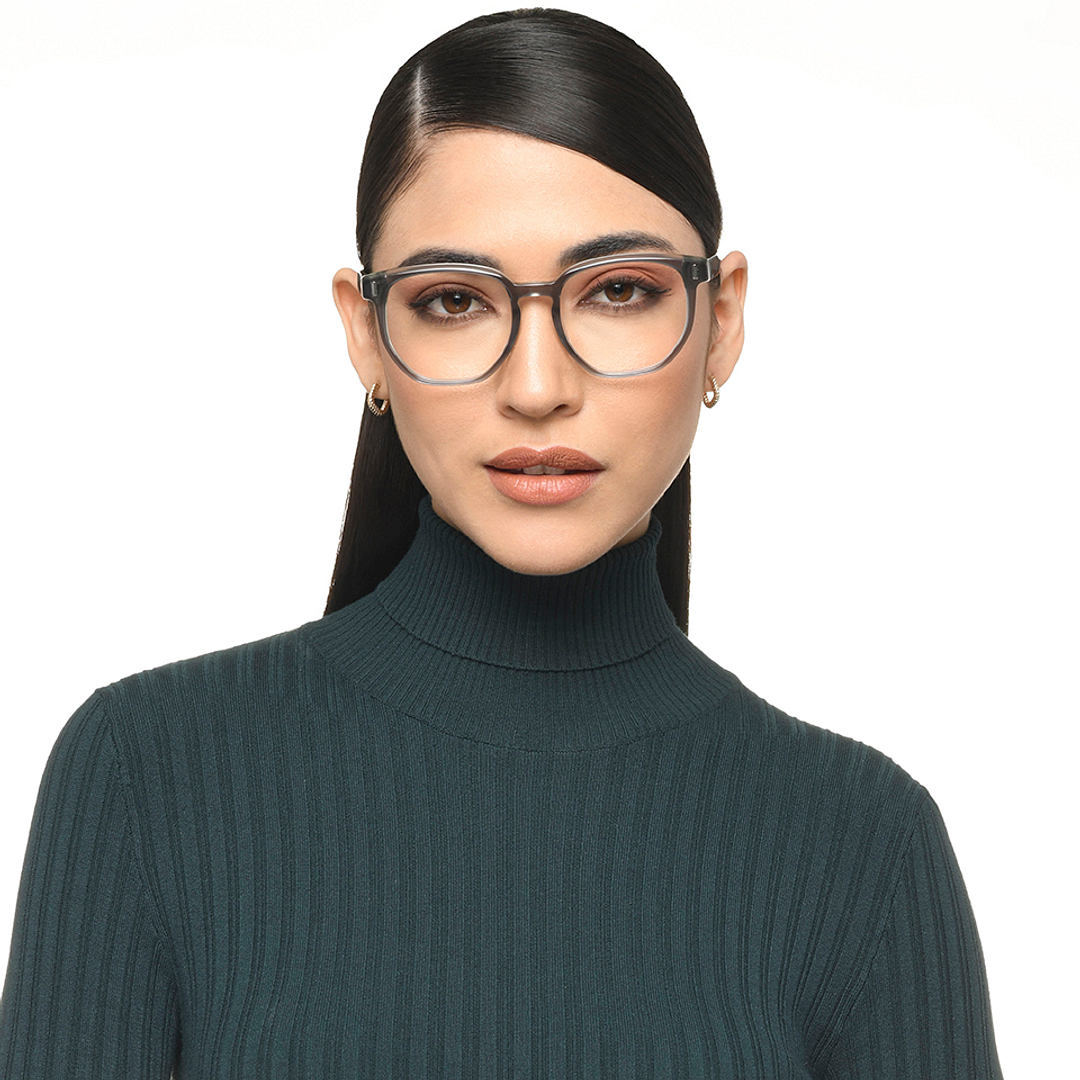 Lenskart Light Gray Full Rim Geometric left side