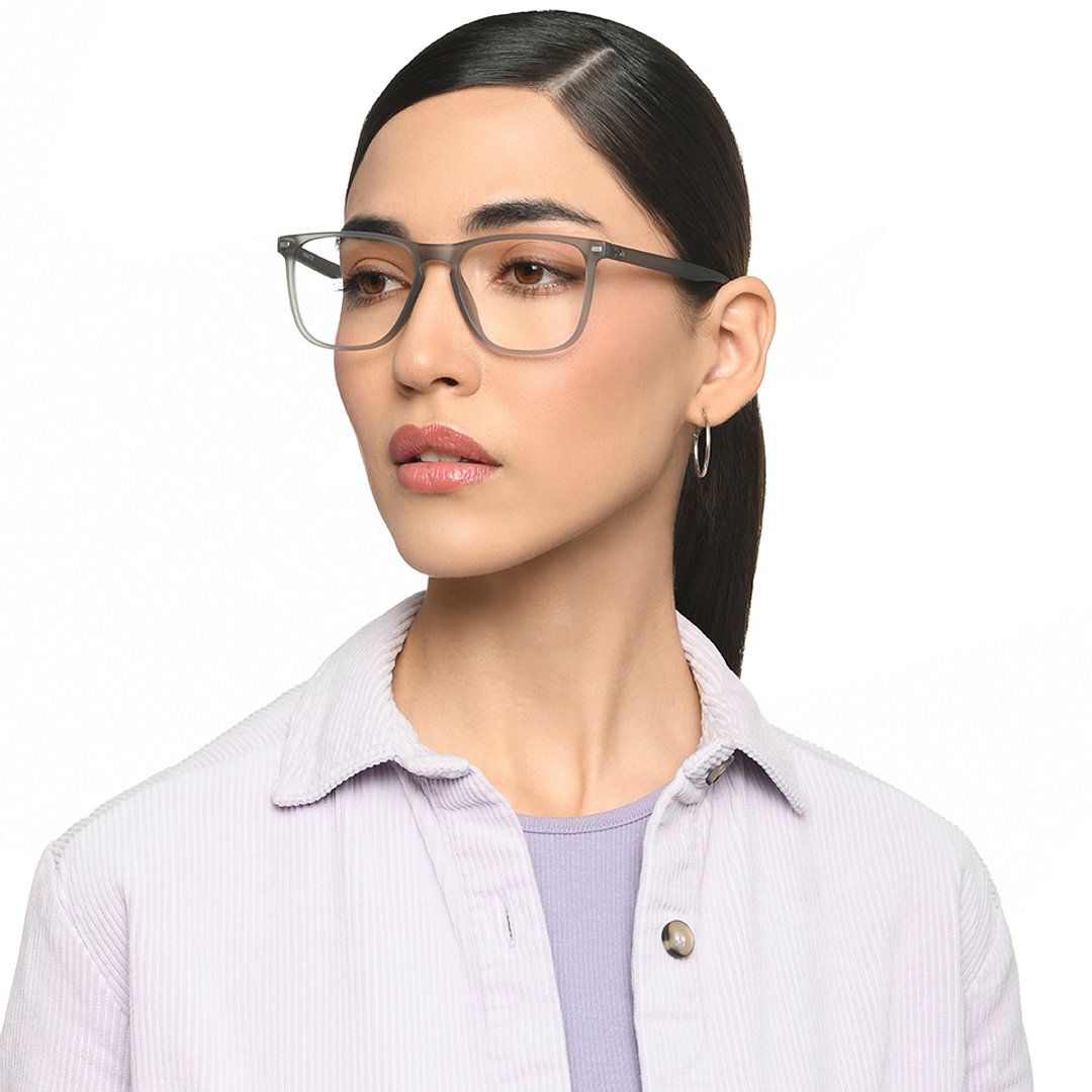 Lenskart Air Light Gray Full Rim Square left side