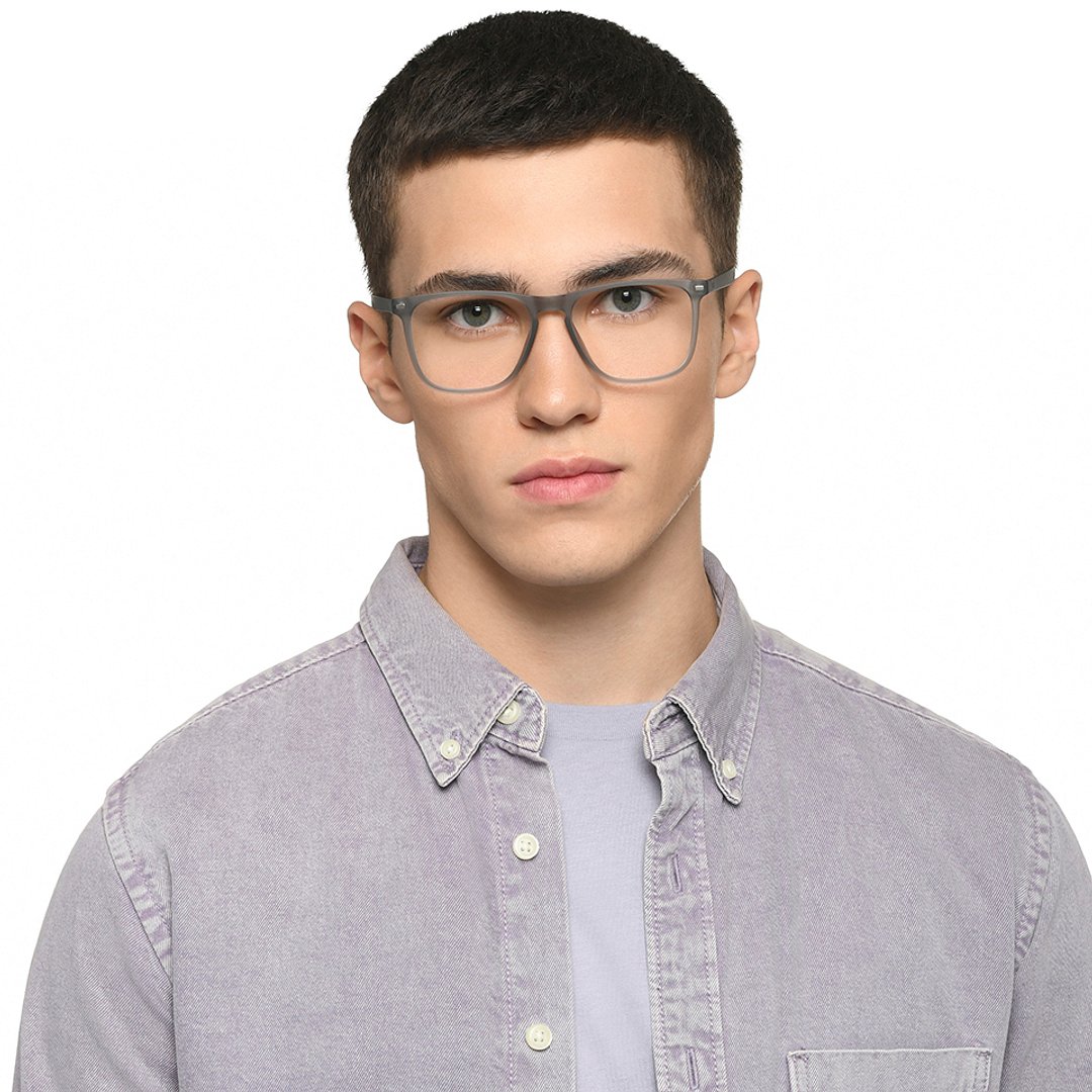 Lenskart Air Light Gray Full Rim Square left side