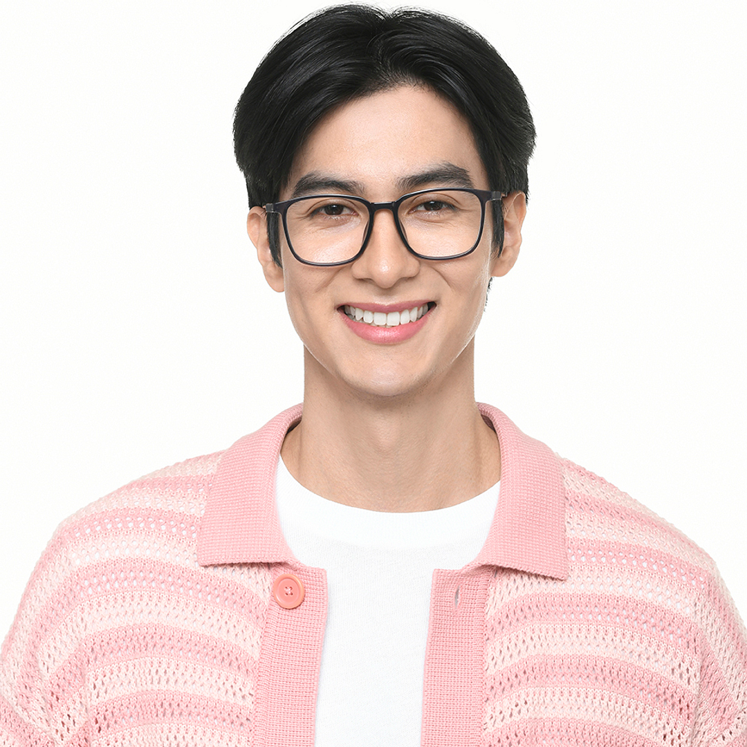 Lenskart Air Gray Transparent Full Rim Square left side