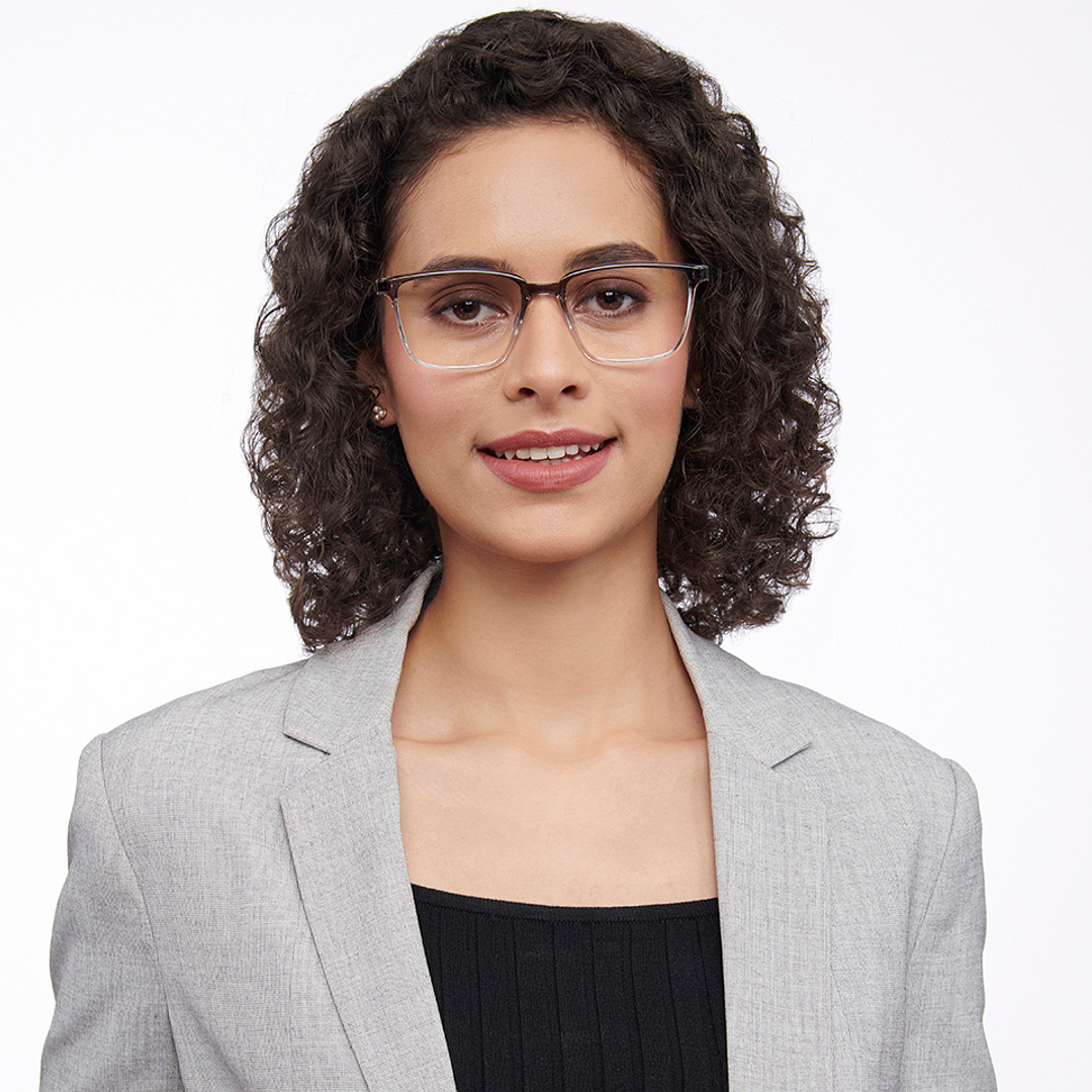 Lenskart Air Gray Transparent Full Rim Rectangle right side