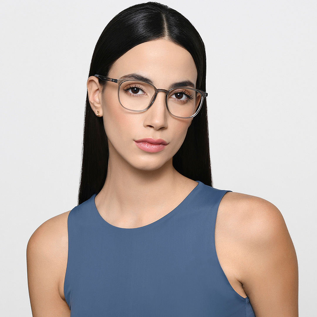 Lenskart Air Online Gray Transparent Full Rim Square left side