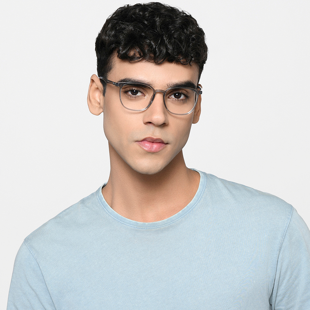 Lenskart Air Online Gray Transparent Full Rim Square right side