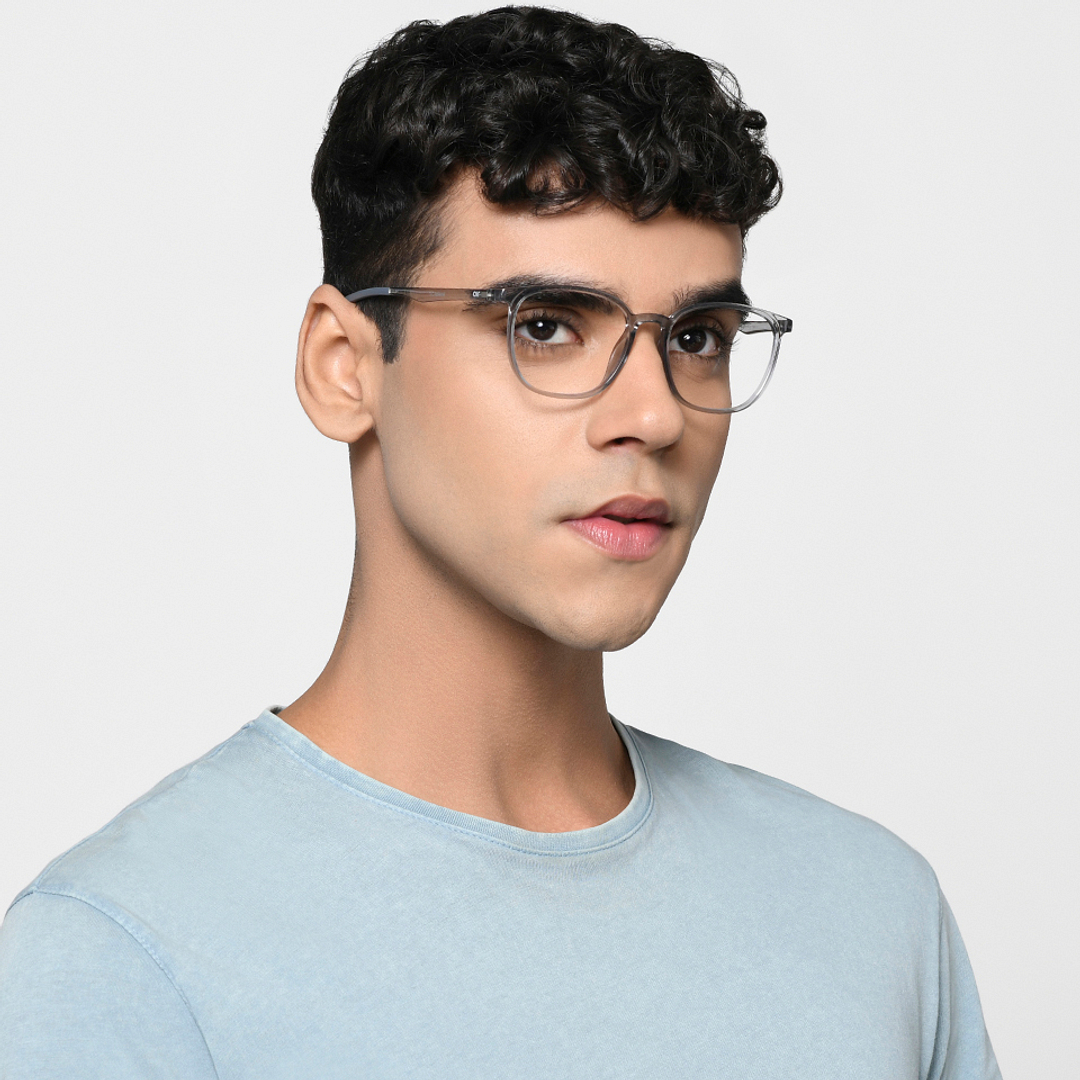 Lenskart Air Online Gray Transparent Full Rim Square left side