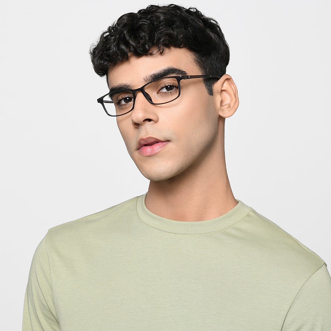 Lenskart Air Online Gray Transparent Full Rim Rectangle left side