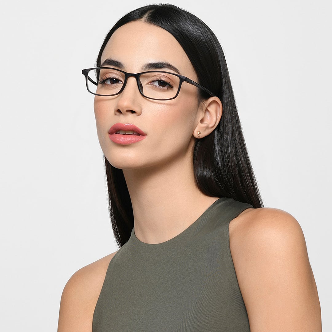 Lenskart Air Online Gray Transparent Full Rim Rectangle left side