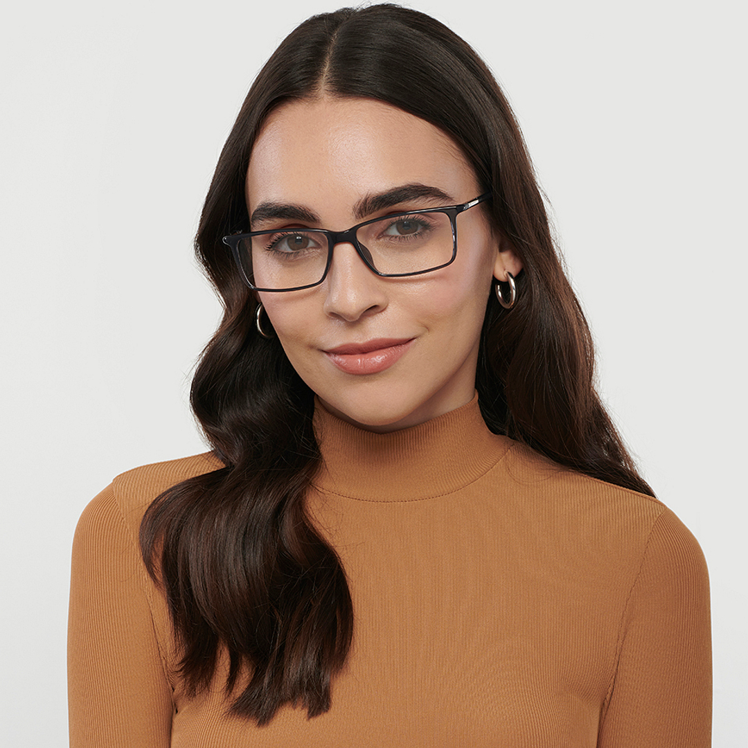 Lenskart Air Gray Transparent Full Rim Rectangle left side