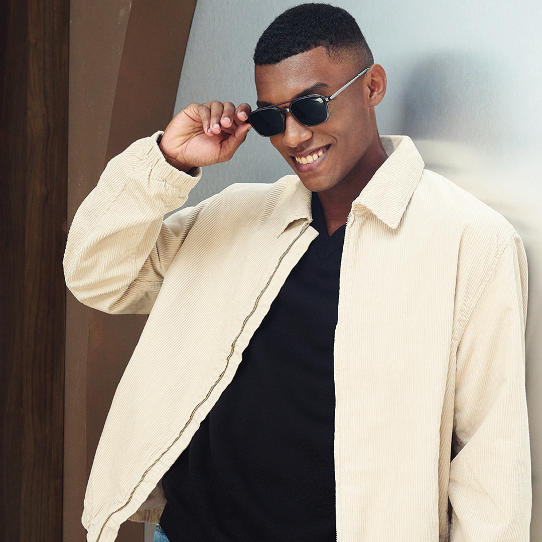 Lenskart Air Gray Transparent Full Rim Square left side