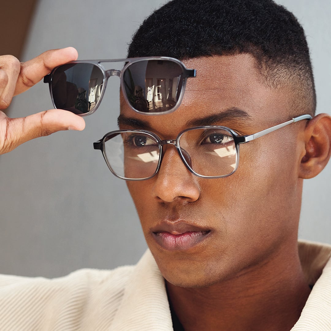 Lenskart Air Gray Transparent Full Rim Square right side