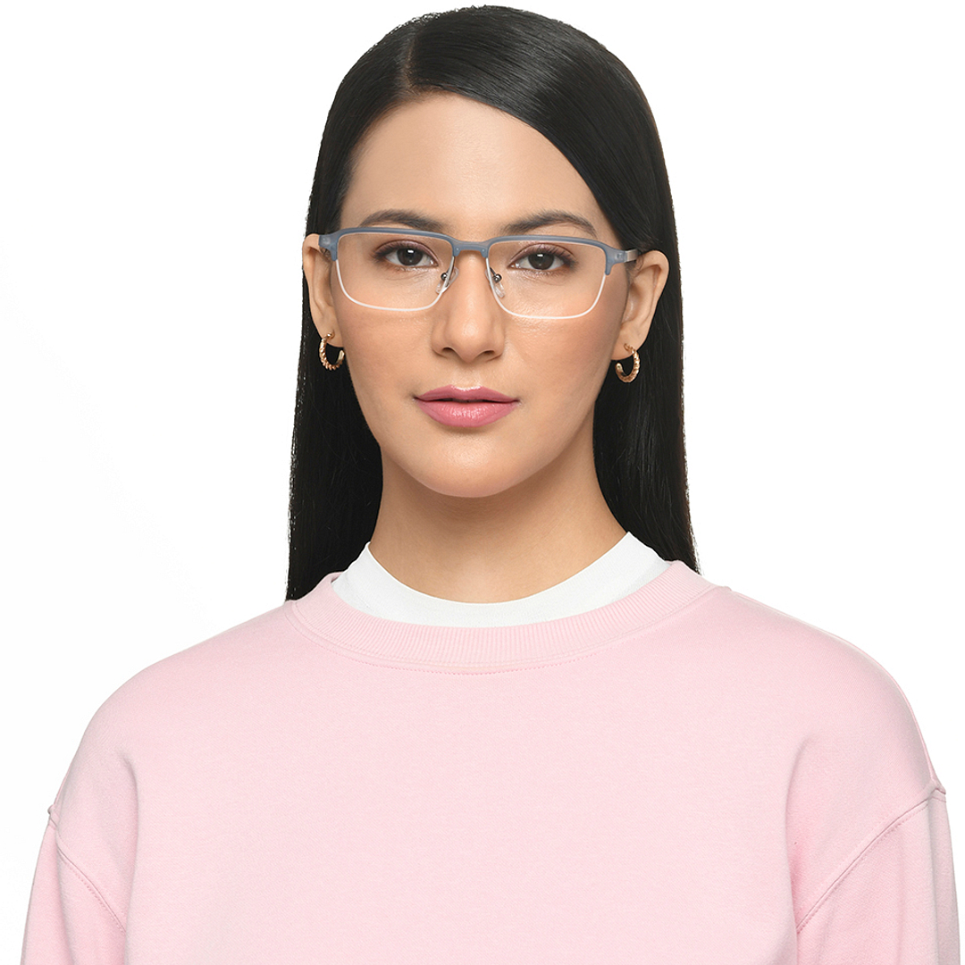 Lenskart Air Online Mid Gunmetal Half Rim Rectangle left side