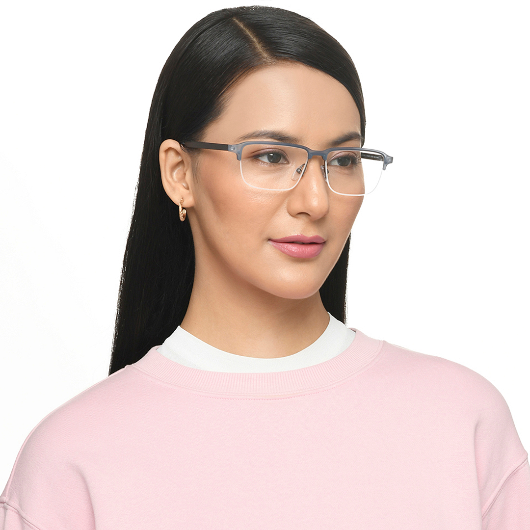 Lenskart Air Online Mid Gunmetal Half Rim Rectangle right side